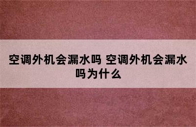 空调外机会漏水吗 空调外机会漏水吗为什么